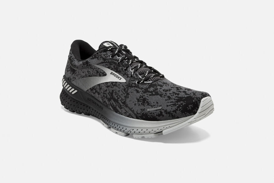 Adrenaline GTS 21 Road Brooks Running Shoes NZ Mens - Black/Grey - MUYDFP-140